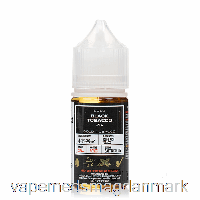 Vape Med Smag Sort Tobak - Bsx Salt Serie - 30ml 50mg